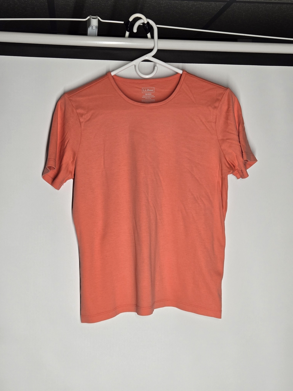 L.L. Bean Coral Crewneck Short Sleeve Tee